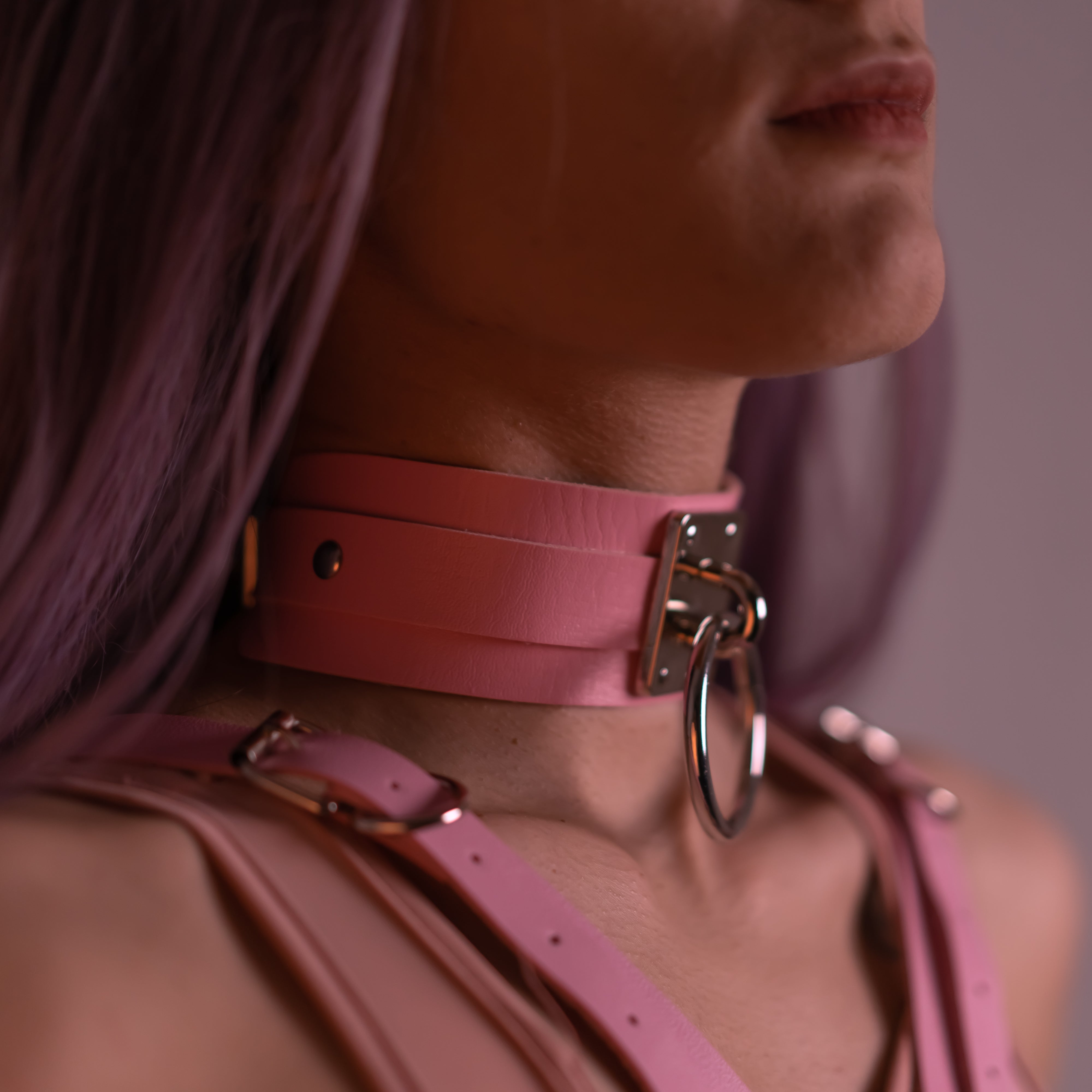 Premium Pink Choker With Ring